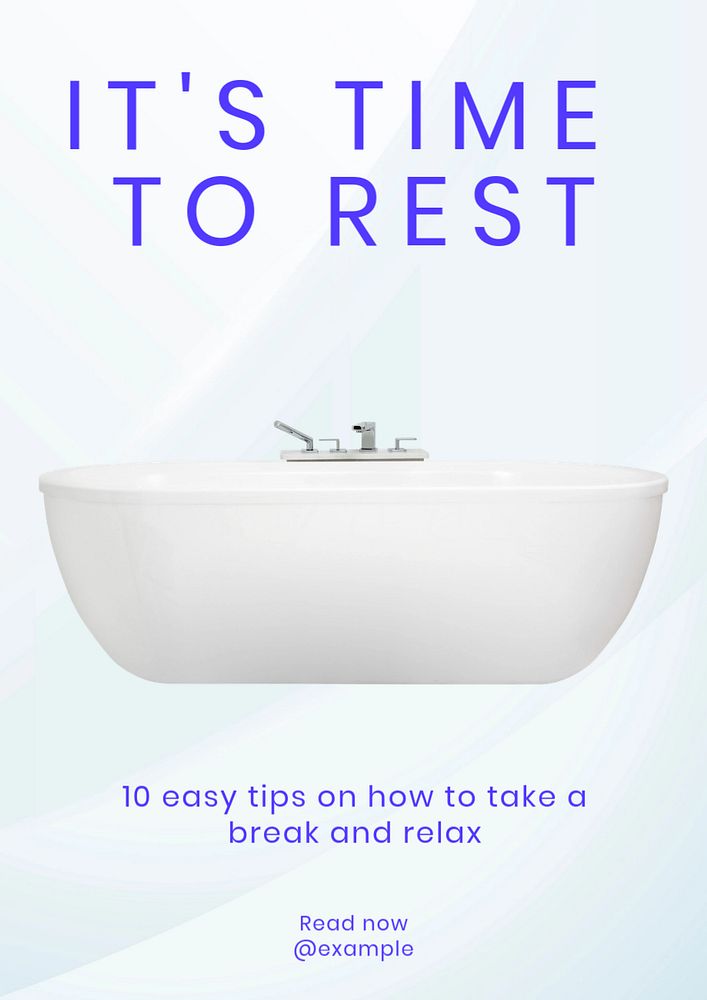 Rest & relax  poster template, editable text and design