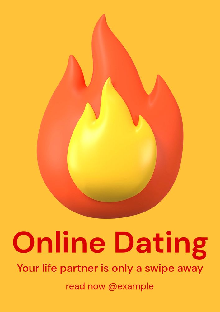 Online dating  poster template, editable text and design