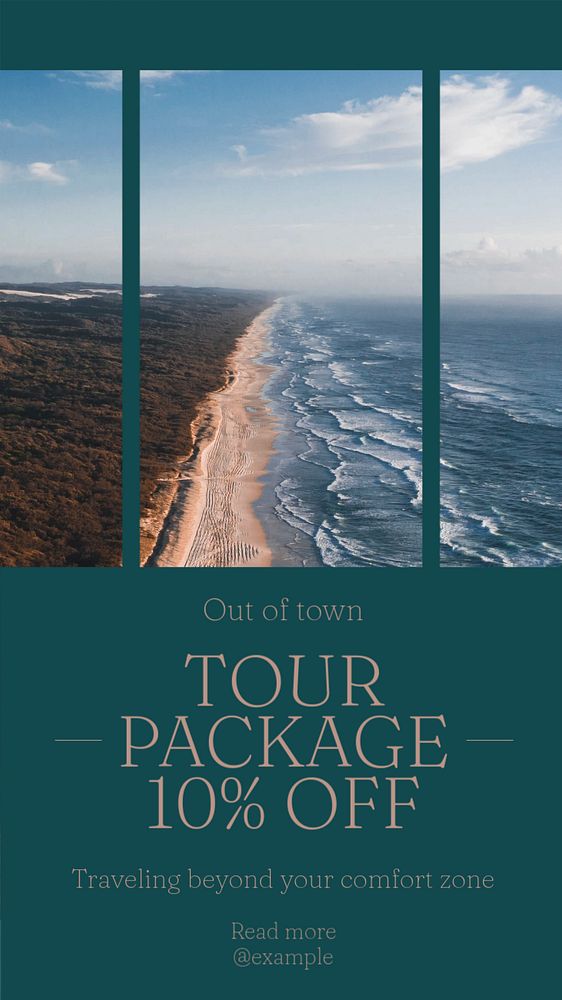 Tour package Instagram story template, editable text