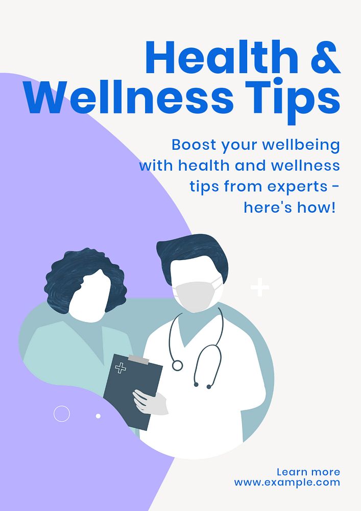 Health and wellness poster template, editable text & design