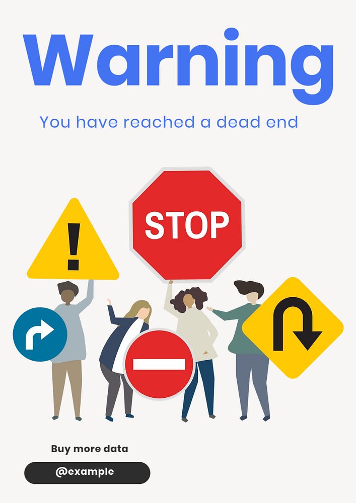 Warning  poster template, editable text and design