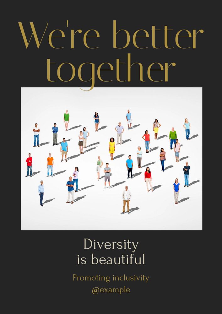 Diversity poster template, editable text & design