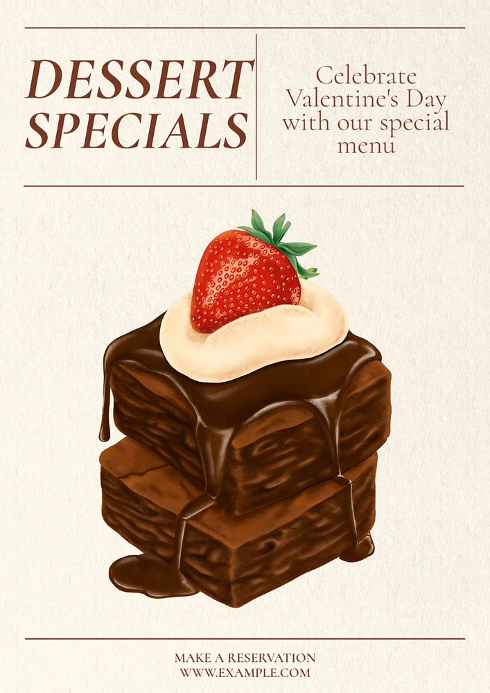 Dessert specials poster template, editable text & design