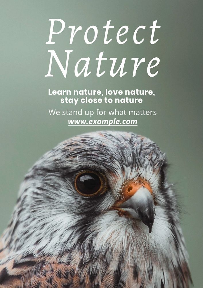 Protect nature poster template, editable text & design