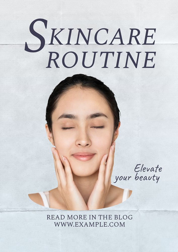 Skincare routine  poster template, editable text & design