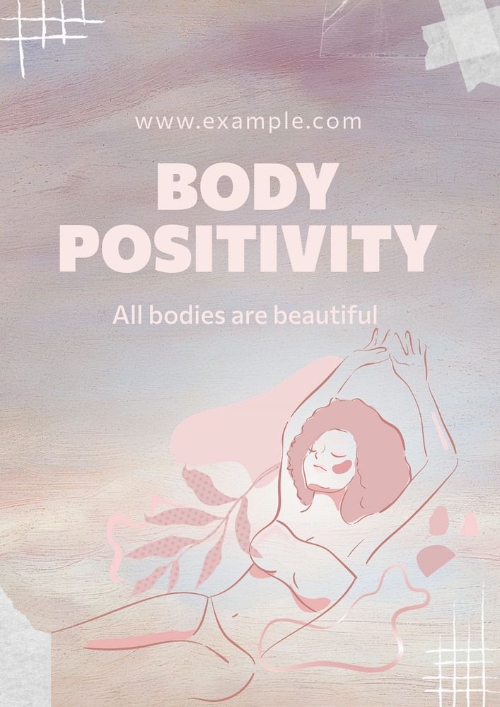 Body positivity poster template, editable text & design