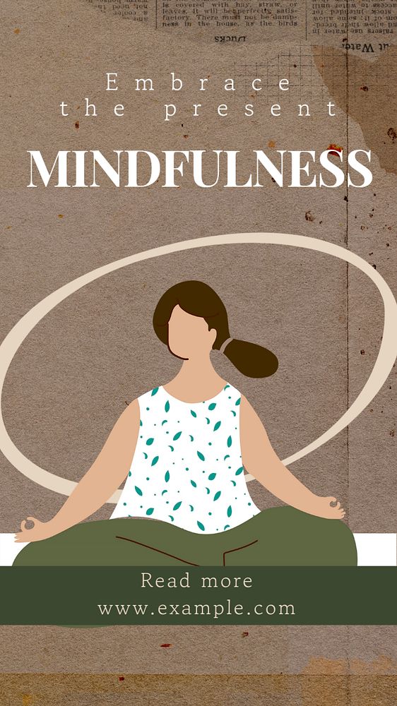 Mindfulness Instagram story template, editable text