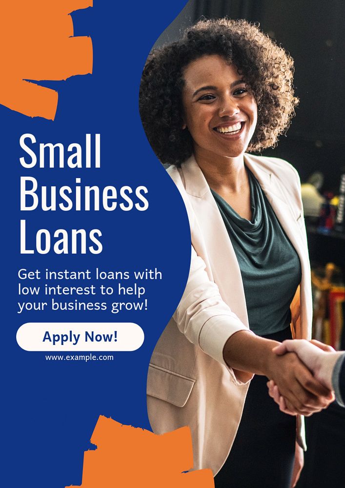 Small business loans poster template, editable text & design