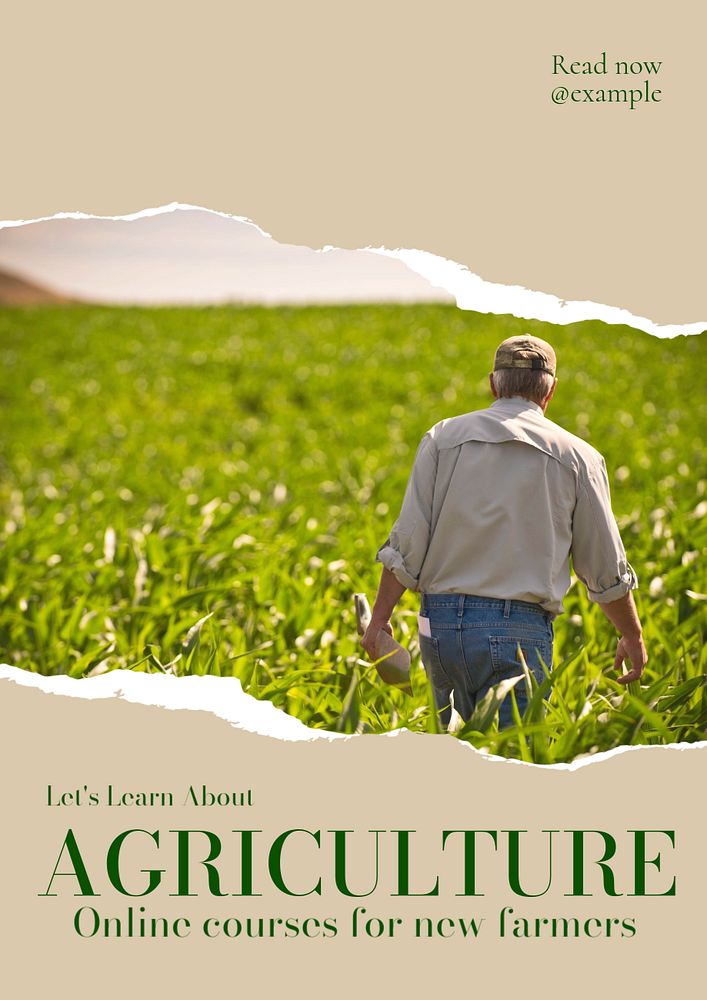 Agriculture class poster template, editable text & design