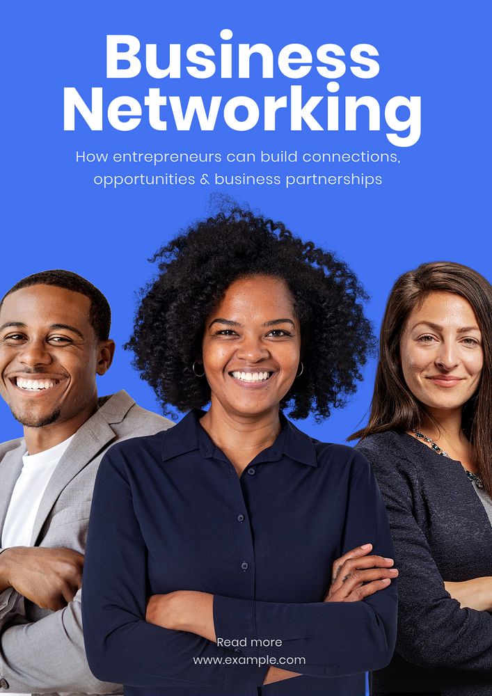 Business networking poster template, editable text & design