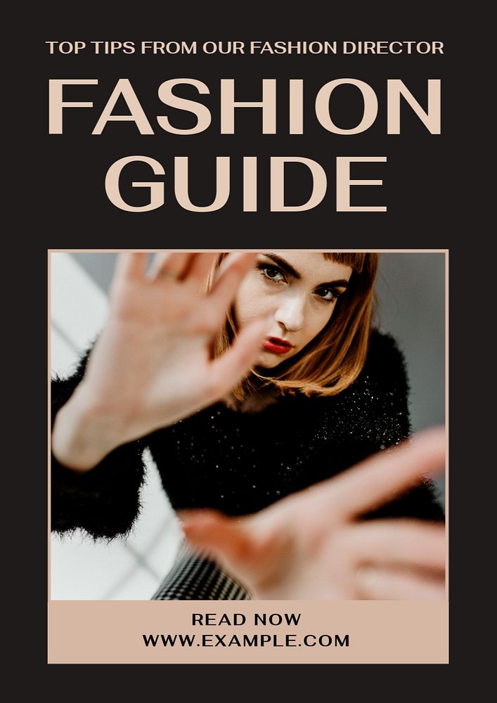 Fashion Guide poster template, editable text & design