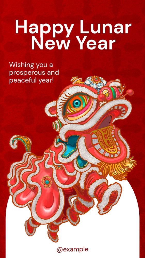 Lunar New Year Instagram story template, editable text