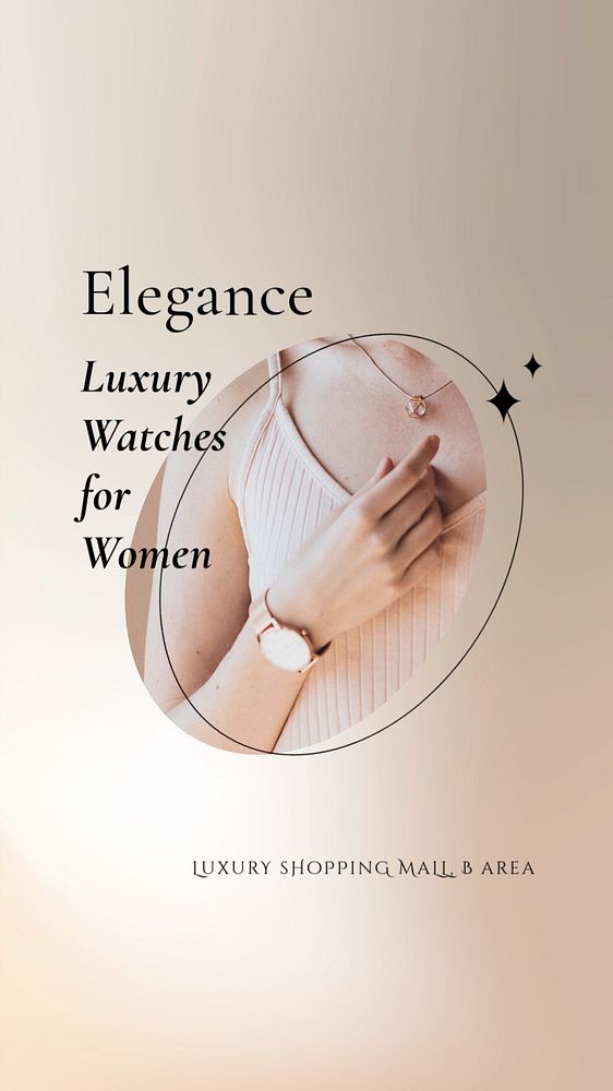 Luxury watch fashion Instagram story template, editable text