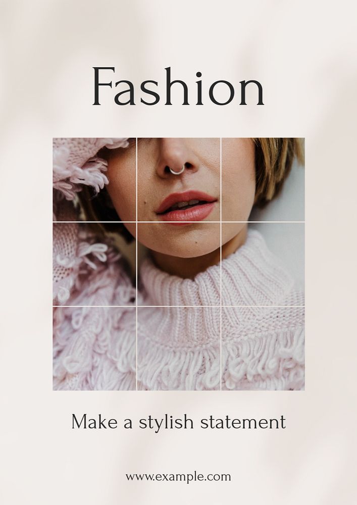 Fashion statement poster template, editable text & design