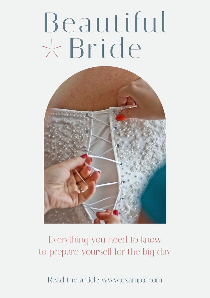 Beautiful bride poster template, editable text & design