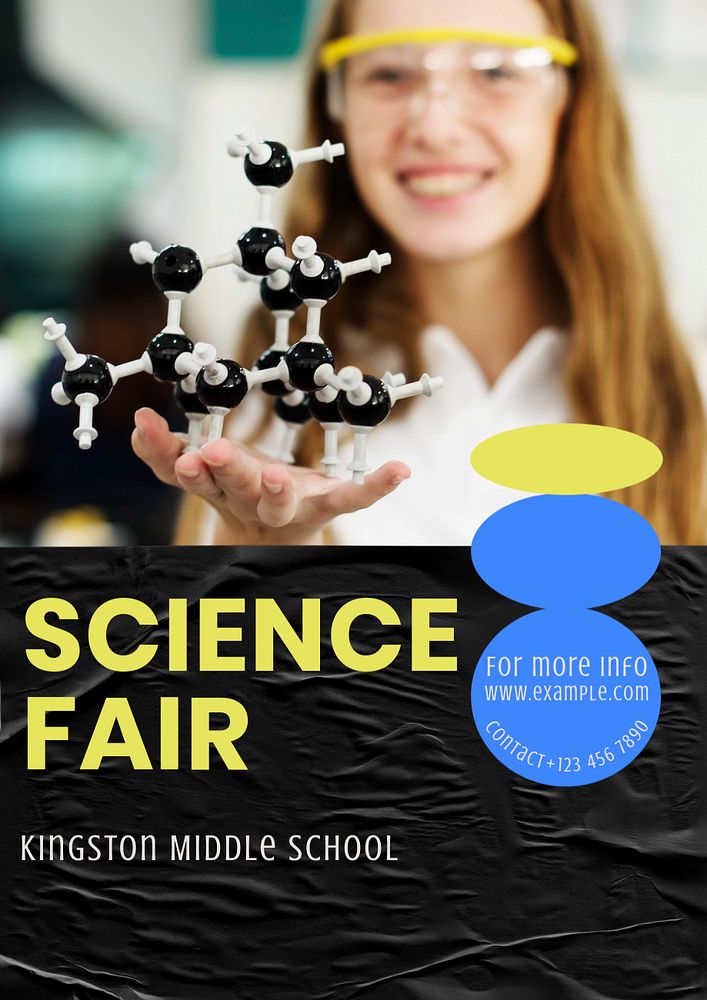 Science Fair poster template, editable text and design