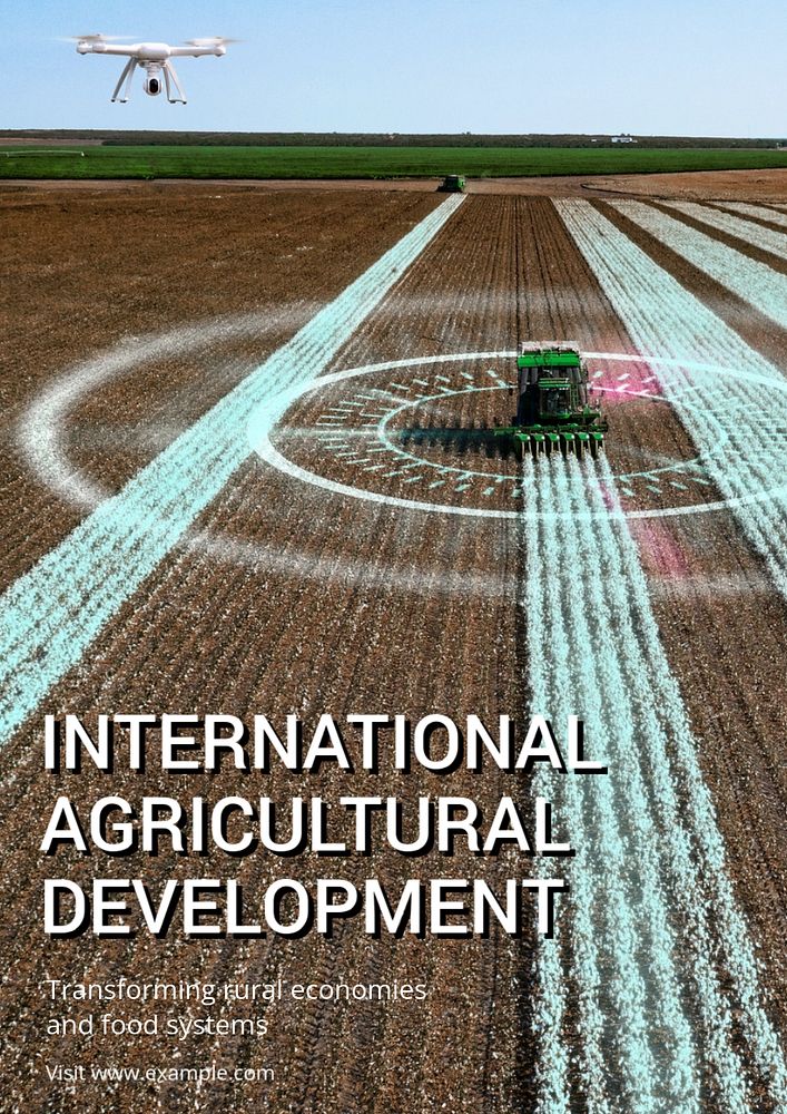 International agricultural development poster template, editable text & design