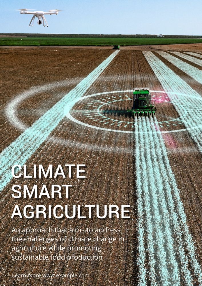 Climate-smart agriculture poster template, editable text & design