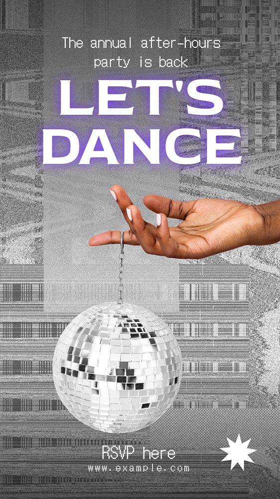 Dance party Instagram story template, editable text