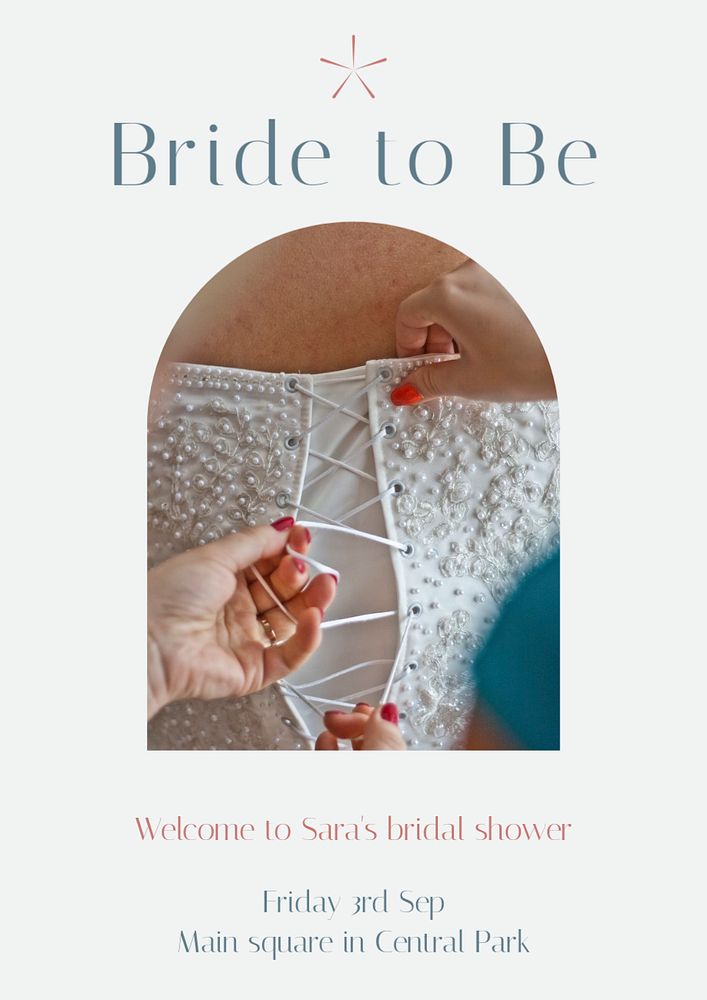 Bride to be poster template, editable text & design