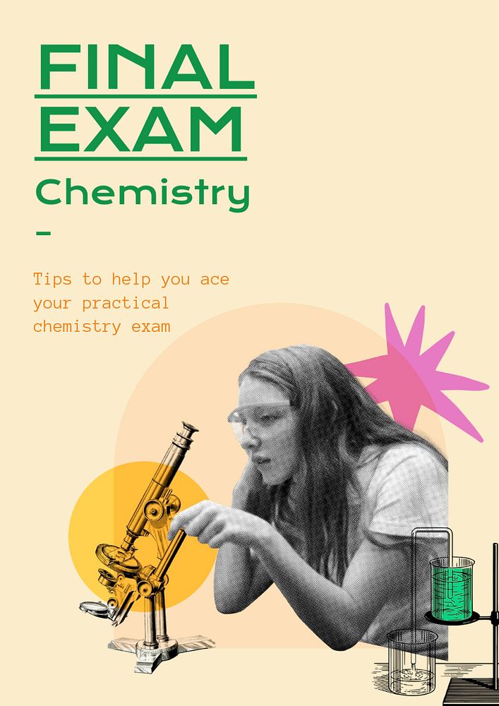 Final exam  poster template, editable text and design