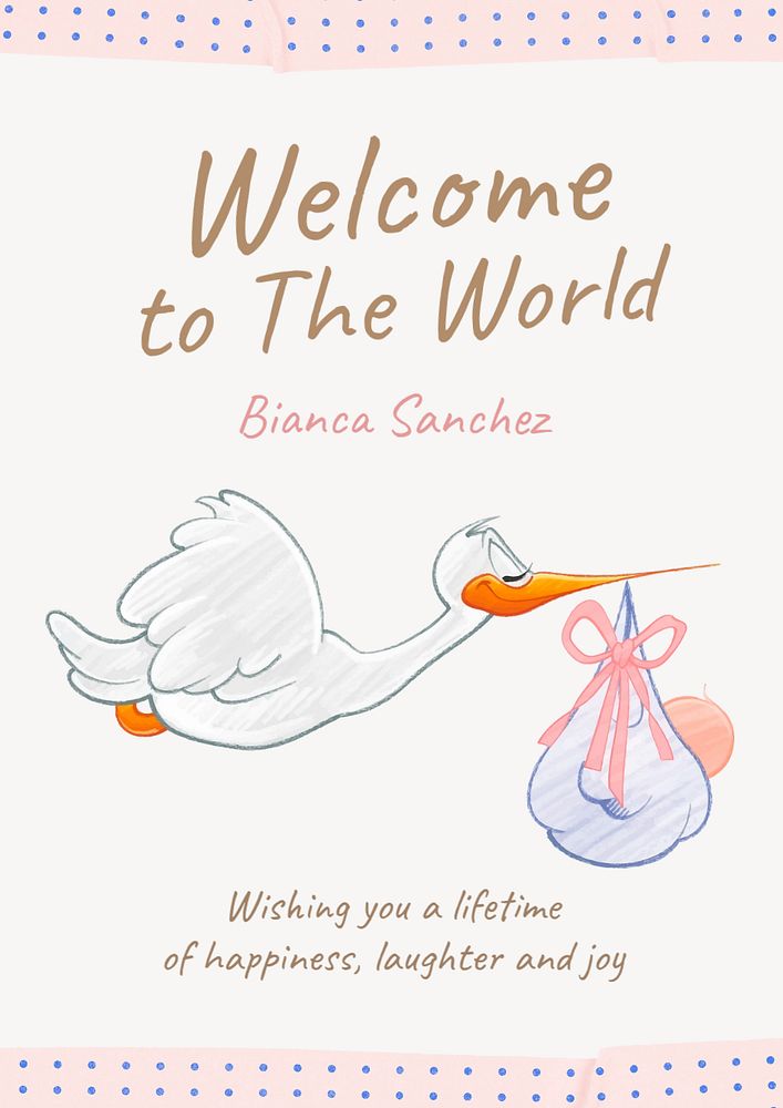 Welcome to the world poster template, editable text & design