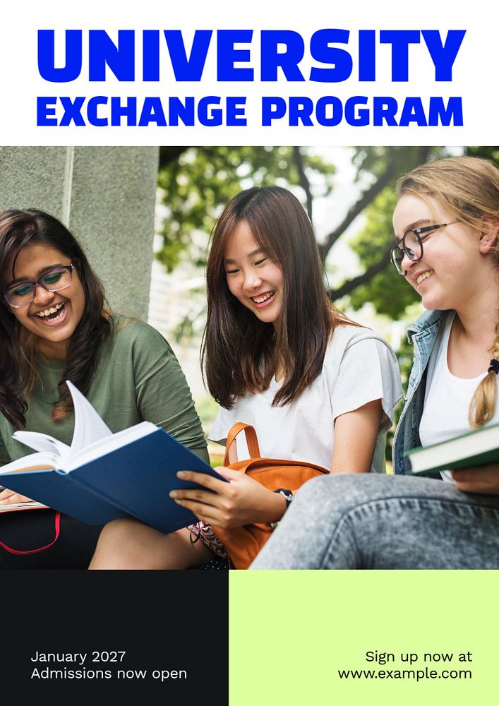 Exchange program poster template, editable text & design