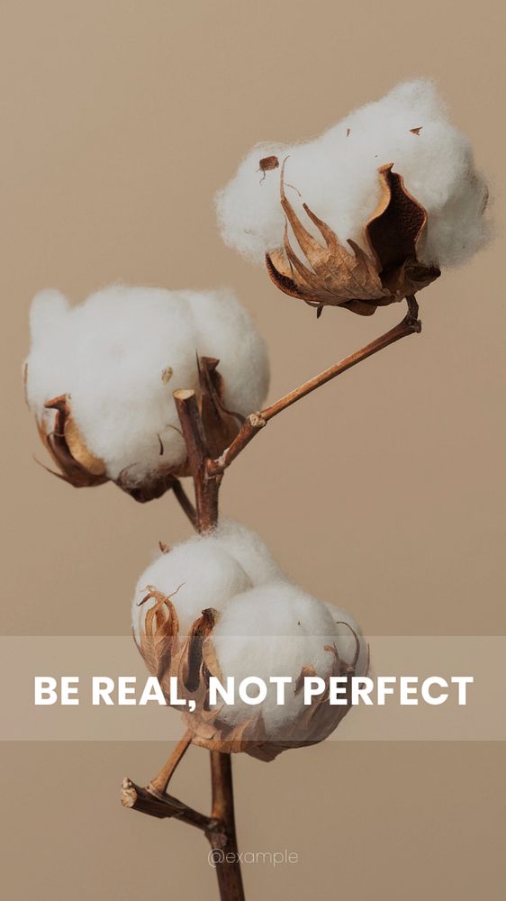 Be real, not perfect Instagram story template, editable text