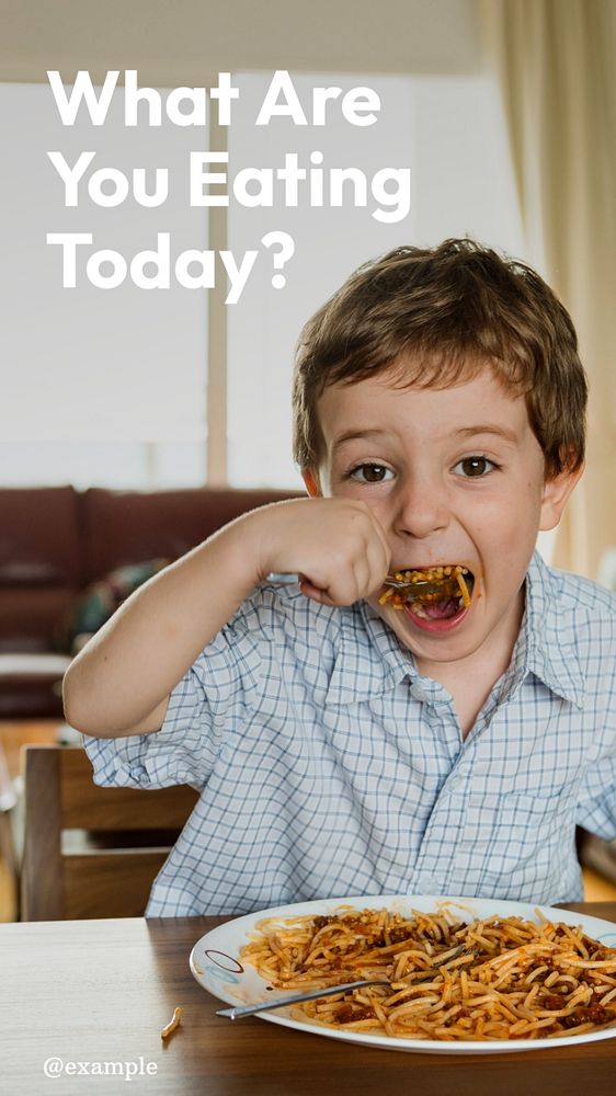 Eating Instagram story template, editable text