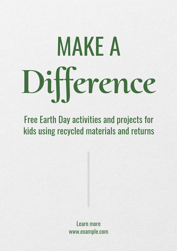 Earth Day activities poster template, editable text & design