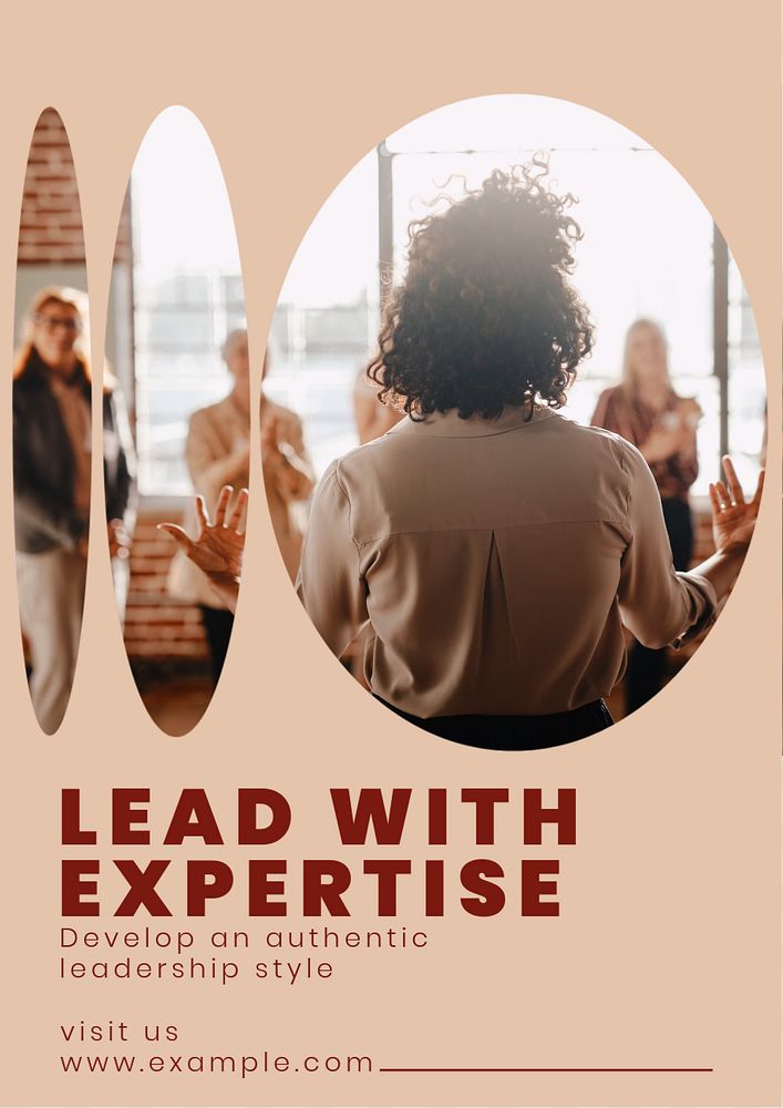 Lead with expertise poster template, editable text & design