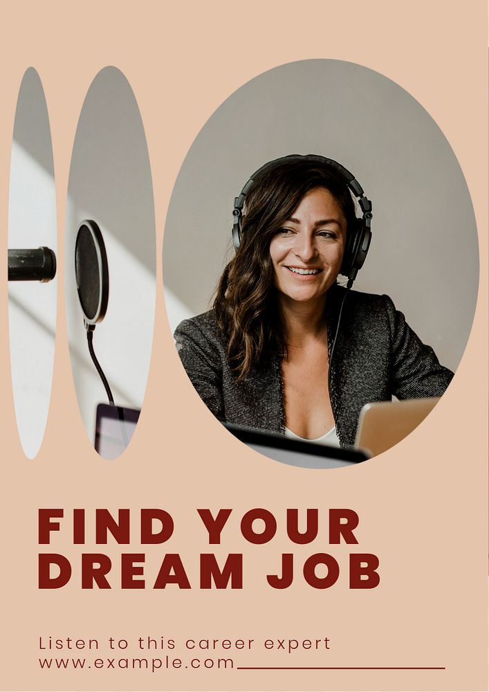 Find your dream job poster template, editable text & design