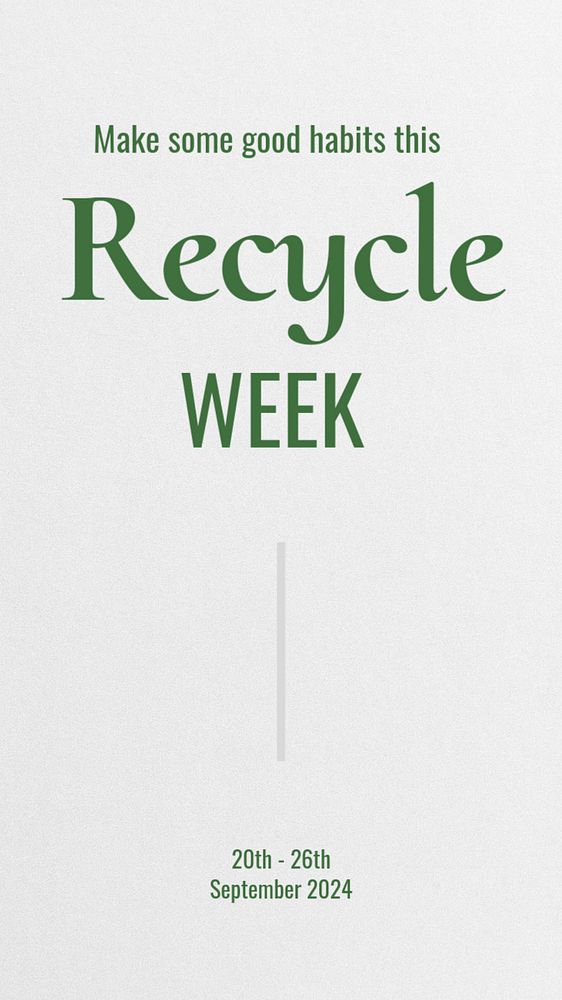 Recycle week Instagram story template, editable text