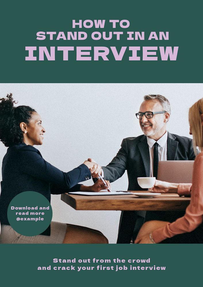 Interview poster template, editable text & design