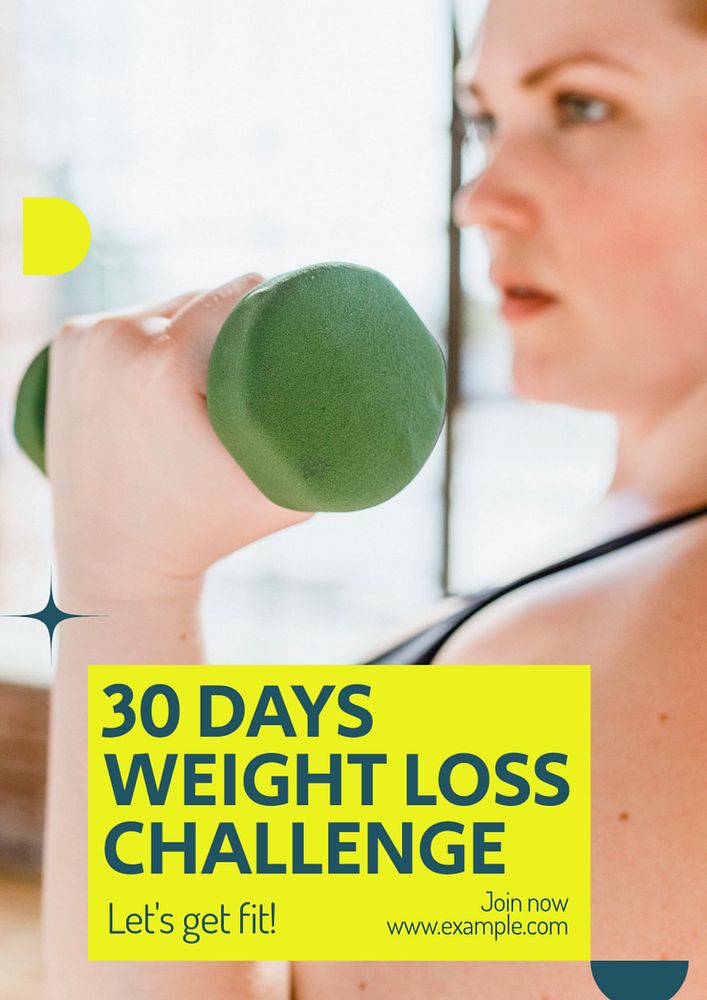 Weight loss challenge poster template, editable text & design