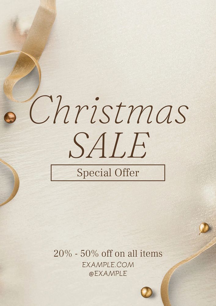 Christmas sale poster template, editable text & design