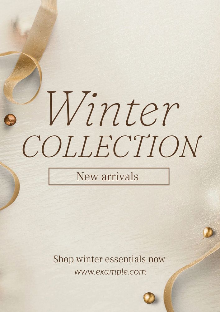 Winter collection poster template, editable text & design