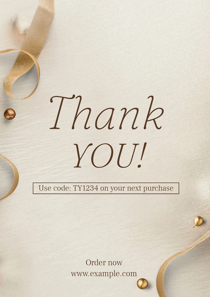 Thank you poster template, editable text & design