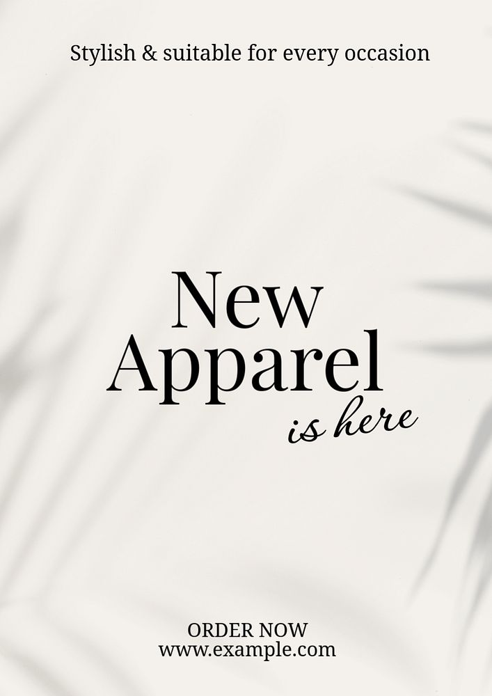 New apparel poster template, editable text & design