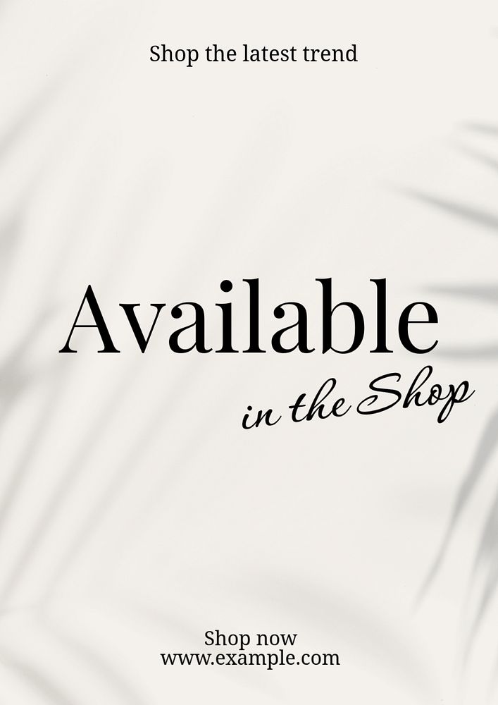 Available in the shop poster template, editable text & design