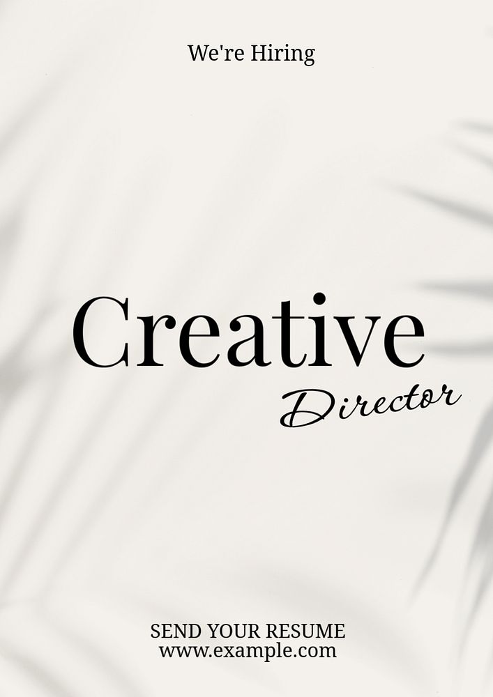 Creative director poster template, editable text & design