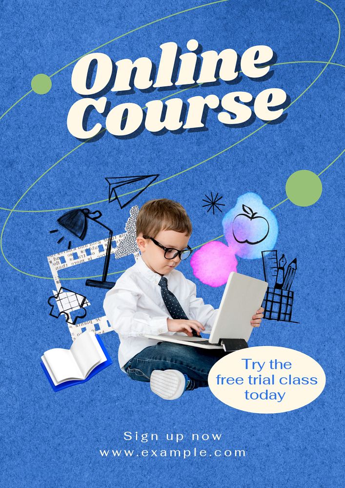 Online course poster template & design