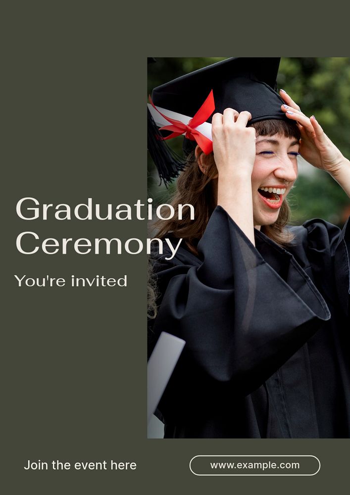 Graduation ceremony  poster template, editable text and design