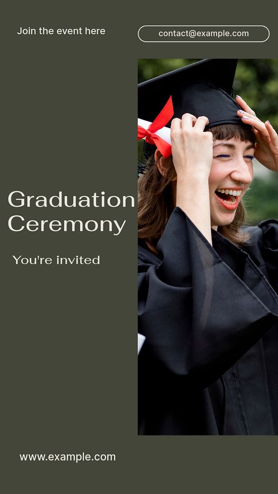 Graduation ceremony Facebook story template, editable design