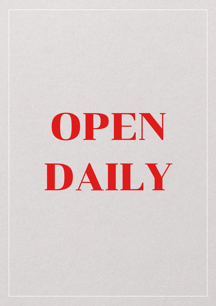 Open daily poster template, editable text & design