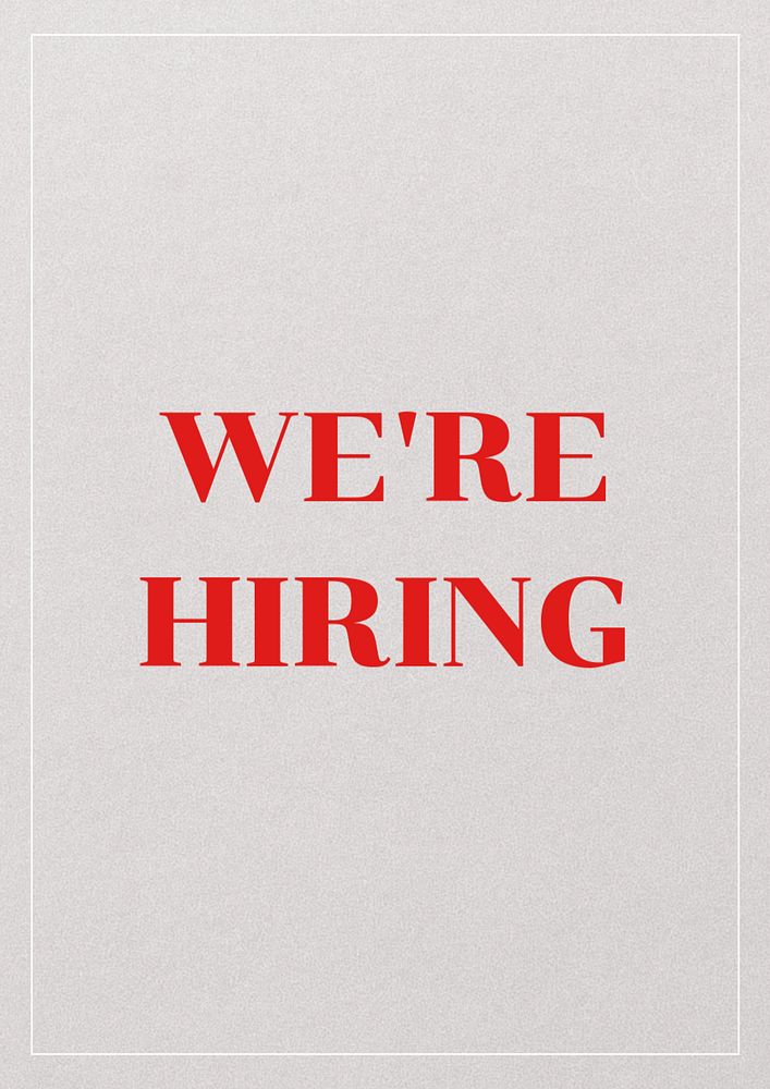 We're hiring poster template, editable text & design