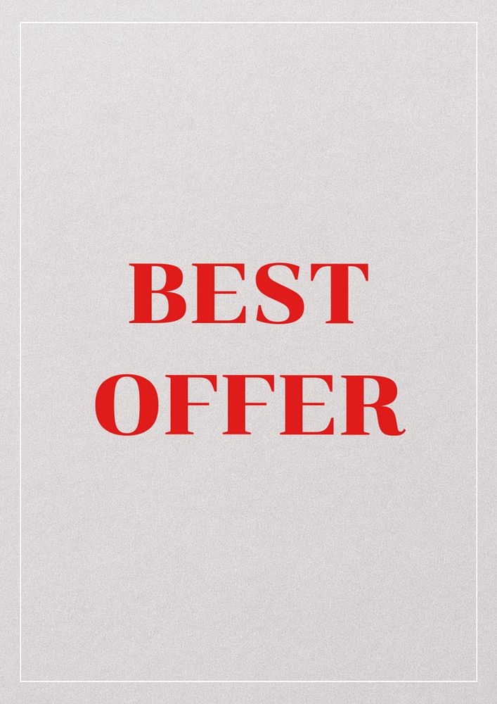 Best offer poster template, editable text & design