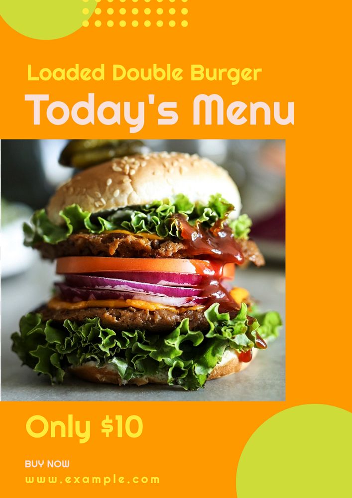 Today's menu poster template, editable text and design