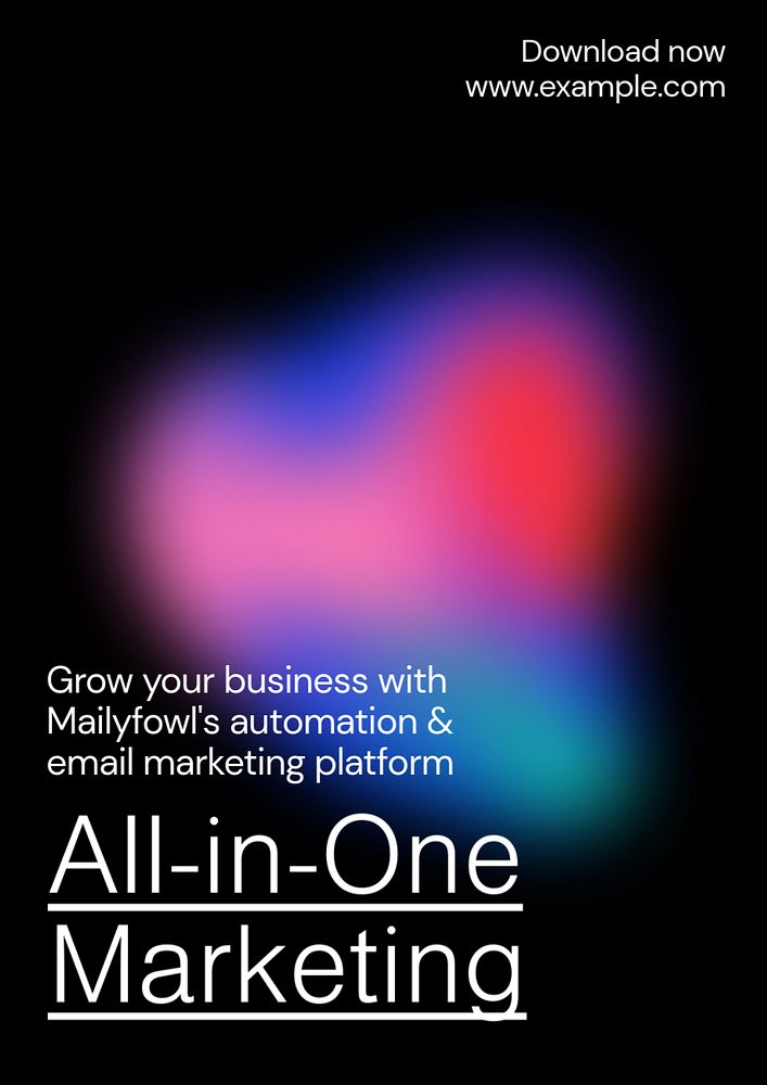 Marketing platform poster template, editable text and design