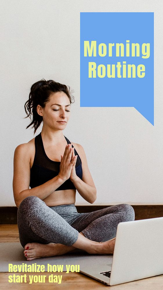 Morning routine Instagram story template, editable text